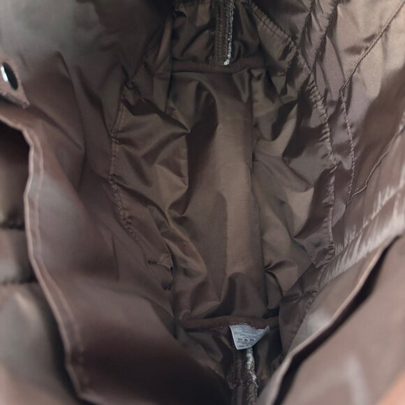 Lands End Sherpa Tote Bag Faux Leather Accents Cream Brown - Picture 8 of 15